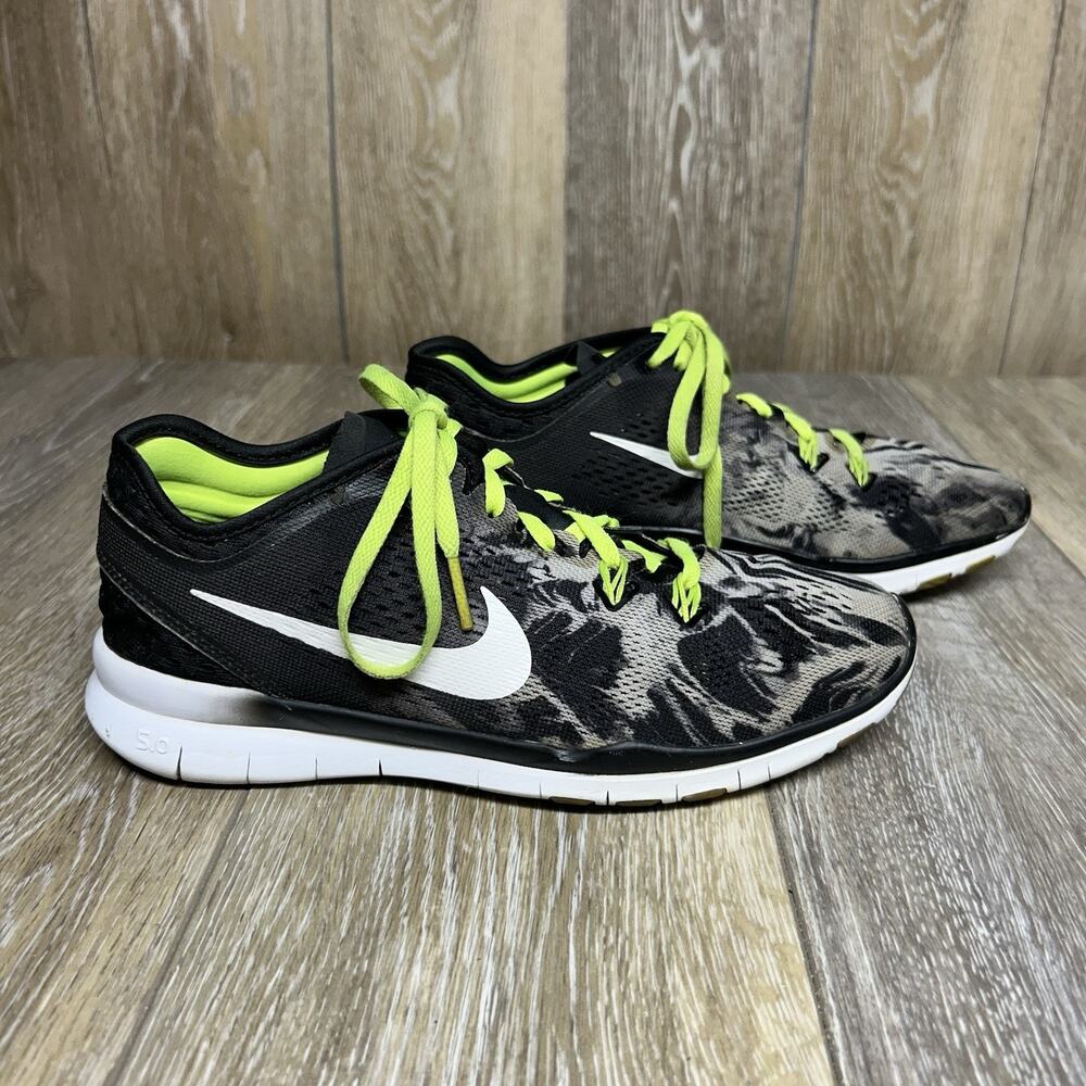 Nike Free 5.0 TR Fit 5 Women’s US Size 6.5 Running Shoes Black Volt 704695-014